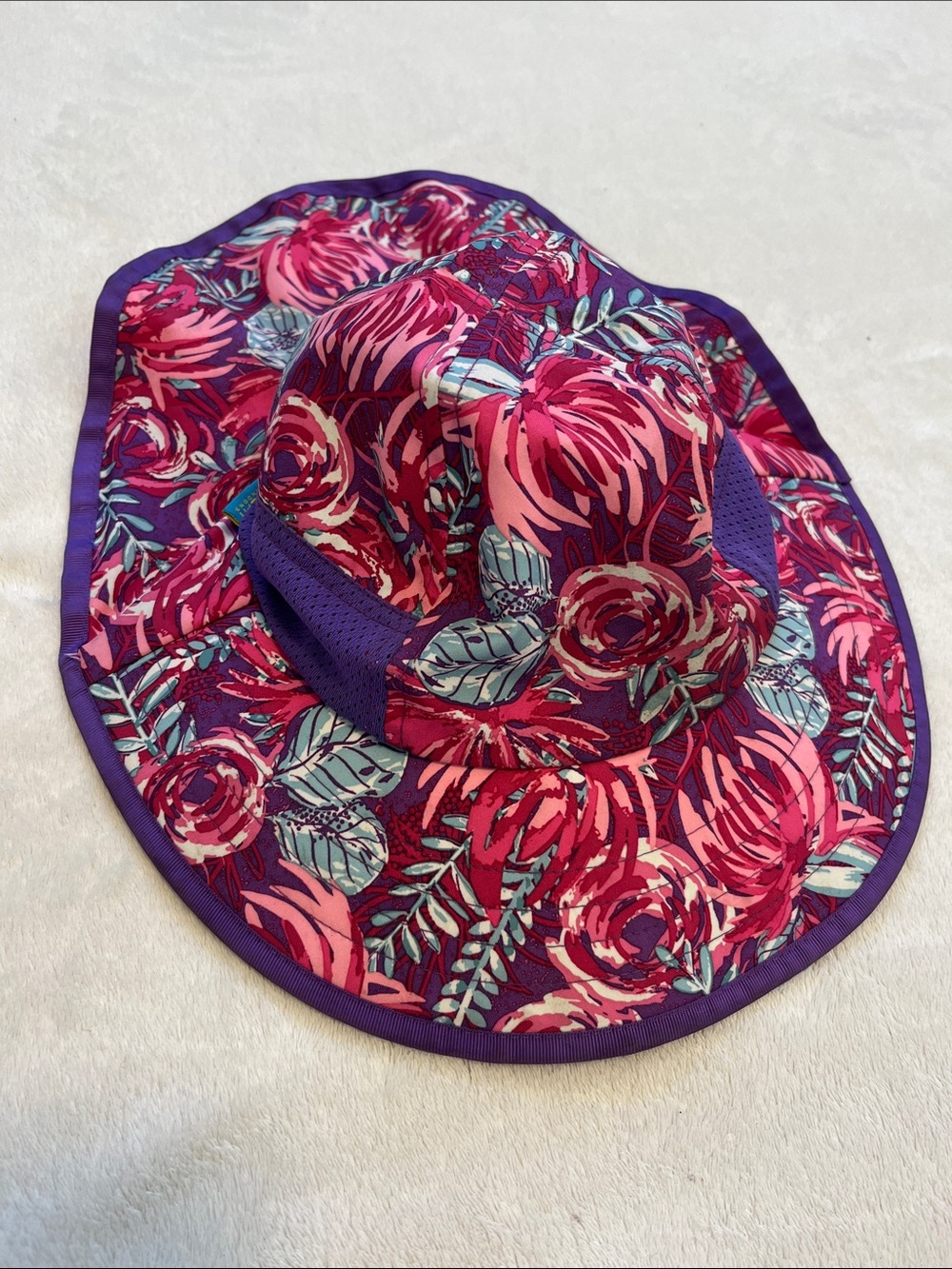 Sunday Afternoons | Girl’s Floral Sun Hat in Purple and Pink